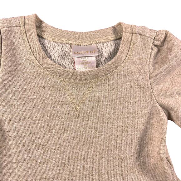 Maggie & Zoe Gold & Tan Dress with Ribbon - 12 Months Ribbon Embroidery - Picture 4 of 12